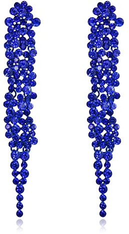 EVER FAITH Statement Ohrringe Strass Kristall Bankett lange Kronleuchter baumeln für Damen Prom Hochzeit Braut