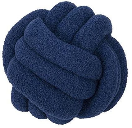 Koomuao Knotenkissen, Plüsch-Knoten-Ball-Kissen Geknotetes Kissen Sherpa Rund Weicher Knoten Ball Kissen Dekor Sofa Kissen für Schlafzimmer Wohnzimmer (28cm, Navy blau)