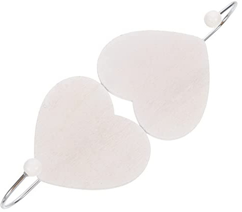 SOLUSTRE 2pcs Wooden Storage Hook Heart Shape Hanger Wall Hook Hole Punched for Key Scarf Holder Organizer Used in Home Decor Scenario