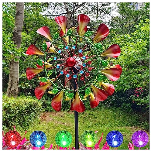 Solar Windrad Metall, 210 cm Windspiele FüR DraußEn Stehend, Groß Windrad Edelstahl, Wetterfestes Gartendeko