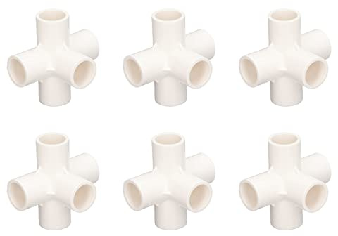 Conector de Tubo de 5 Vías, 10 Piezas Accesorios Laterales, Conector de Codo de PVC 25 Mm para Muebles Carpa de Invernadero (Blanco)