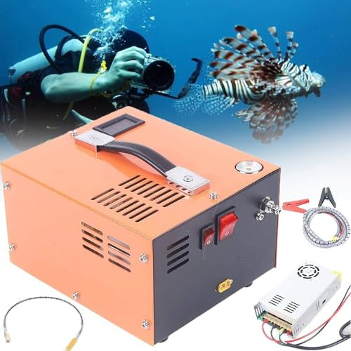 PCP Air Compressor 4500Psi 30Mpa,Oil/Water-Free,Paintball Air Compressor,Powered by Car 12V DC or Home 110V/220V AC,Pump for PCP Air Rifles and Airguns