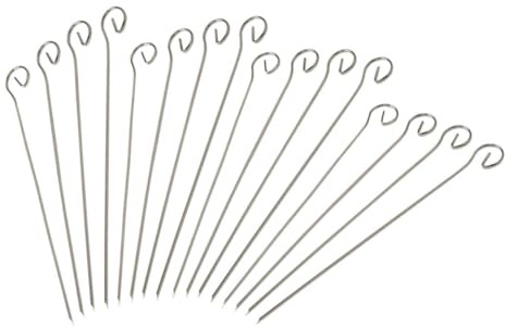 Fackelmann 9908250 Lot de 16 brochettes pour Barbecue, Acier Inoxydable, 21 cm