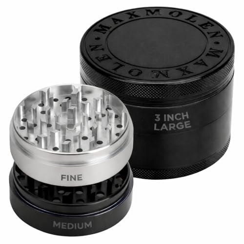 3 Inch Large Spice & Seasoning Grinder, Dual Grind Plate for Fine and Medium result