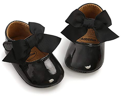 CENCIRILY Baby Girl Mary Jane Shoes Anti-Slip First Walking Bowknot Soft Sole Princess Wedding Dress Flats for 0-18 Month