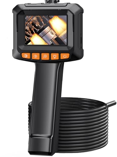 Industrielle Endoskop-Inspektionskamera, 2,4 Zoll IPS-Periskop-Kamera für Abwasserkanal, tragbare Snake-Kamera, IP67, wasserdicht mit 8 LED-Lichtern, halbstarres Kabel, 5 m