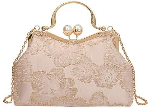 YYW Abend-Clutch-Tasche für Damen, florale Perlen, Brauttasche, Vintage-Handtaschen, Glitzer, modische Crossbody-Tasche für Jät-Partys
