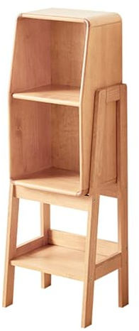 YVYKFZD Bookshelf, Wood Corner Bookcase, Free Standing Display Storage Rack, Open Creative Book Shelf Organizer Flower Stand, for Small Space, Bedroom Living Room(Wood Color,14.9x11.0x43.1)