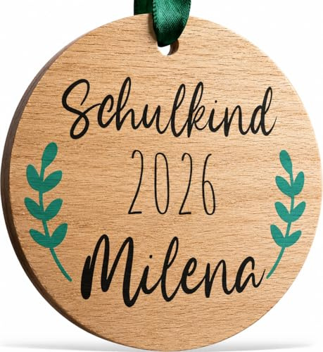 CHRISCK design Schulanhänger personalisiert für Schultüte & Schulranzen - Schultütenanhänger erster Schultag - Namensanhänger Schulkind 2026 - Einschulungsgeschenk Anhänger Mädchen & Jungen