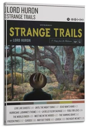 Lord Huron Strange Trails Album, Musikfiguren, Album, Poster, Heimdekoration, Büro, Dekoration, Wohnzimmer, Teenager, Schlafzimmer, Leinwand, Gemälde, Druck, Geschenk, 30 x 45 cm, Rahmenstil