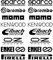 2 Kit de Pegatinas Sponsor para Coche Moto Racing de Vinilo Troquelado Sport Tuning Fabricadas en Vinilo Polimérico Exterior Resistente al Calor y al Frío REF 001 (Negro