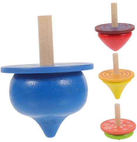 NAMOARLY Handgefertigte Holzkreisel Für Kinderspielzeug Pädagogisches Holzkreisel-Set Sicher Für Jungen Und Mädchen