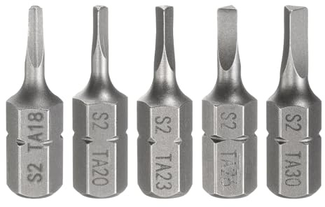 sourcing map 5pcs Magnetico Triangolo Cacciavite Bit TA18-TA30 1/4 Hex Shank 1 (25mm) Lungo Magnetico S2 Acciaio Industriale Grado Cacciavite Bit Triangolare Testa Trapano Elettrico Punte