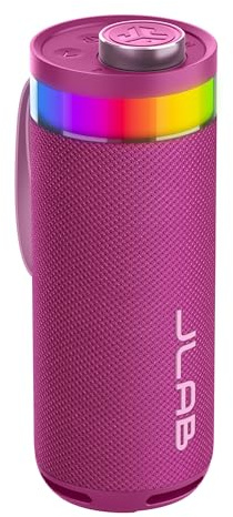JLab Go Party Enceinte Bluetooth Portable - +16H, Mûre | Enceinte Sans Fil 10W pour l'Extérieur et Voyage avec Lumières RGB, Enceintes Résistantes IP56