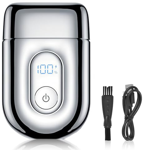 Rasoio elettrico da uomo, rasoio elettrico da donna, mini rasoio a lamina con doppie lame galleggianti, rasoio impermeabile IPX7, durata 90 minuti, display a LED, blocco da viaggio, regalo per uomini