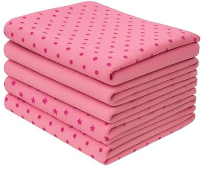 Homeable Homeabe Mulltücher 70x70 cm – 5er Set Spucktücher aus 100% Baumwolle – Weich, Atmungsaktiv & Saugfähig – Musselin Spucktuch Baby – Oeko-TEX Zertifiziert – Mullwindeln für Neugeborene in Rosa
