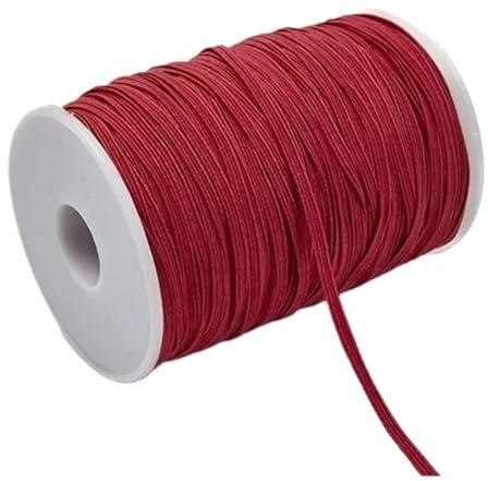 Banda elástica de goma de colores de 3 mm y 6 mm for coser, cinta elástica de licra, adorno for tela, accesorios de bricolaje for prendas de vestir, elástica for coser.(Wine Red,6mm 100yards)