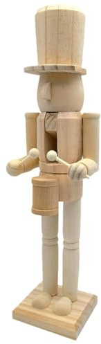 DXEHSEUY Paint Your Own Mini Wooden Nutcracker Figure 38cm for Xmas Tree Arts Project A, Style A