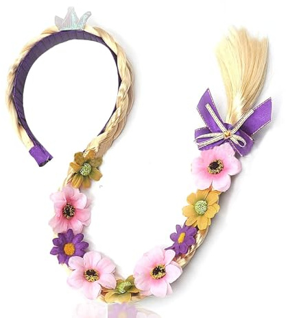 Haarreif Prinzessin Zopf, Geflochtene Prinzessin Perücken, Prinzessin Perücke Zopf, Haarband Zopf Geflochten, Rapunzel Perücke Zopf, für Princess Theatre Cosplay und Kindergeburtstagsparty (A)