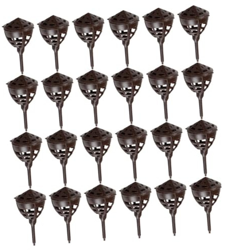 Yardenfun 100 pièces Lot de Boîtes Engrais Plastique avec Couvercle Panier de Jardinage pour Pots et Bonsaï Protection Pertes et Nuisibles Accessoires de Plantation Pratique