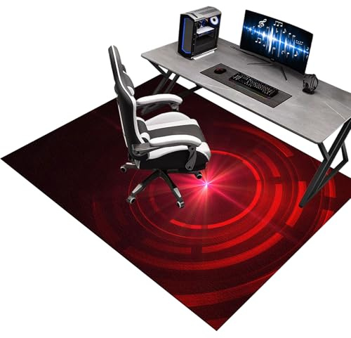 Gaming Stuhlunterlage rutschfeste Bürostuhl Unterlage für Hartholz & Laminat Schreibtischstuhl Unterlage, kratzfest Bodenschutzmatte Bürostuhl für Harten Boden, Laminat und Fliesen 120 x 140 cm