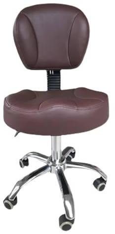 FXLUHAY Kosmetikhocker mit Rückenlehne, Sattelhocker, bequemer Zahnarztstuhl aus Leder for Schönheitssalons, drehbarer hydraulischer Hebestuhl for Massagekliniken