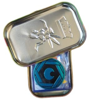 Mystery Card Mini Tin Bundle - 50 Assorted Random Cards with Storage Tin & coin! Includes Holos/Rares/Uncommon/Common Character Cards! Mystery Pack Bundle! Compatible with Trading Cards