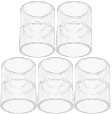 Kisangel Lot de 5 Raccords de Tuyau Droit en Acrylique Transparent 32 Mm Intérieur, Connecteurs Robustes pour Tuyauterie Aquarium, Bassin et Arrosage, Adaptateurs Étanches pour