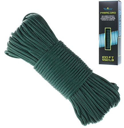550 Paracord Armband Fallschirmschnur - 7 Stränge Typ III Paracord Seil (Dunkelgrün)