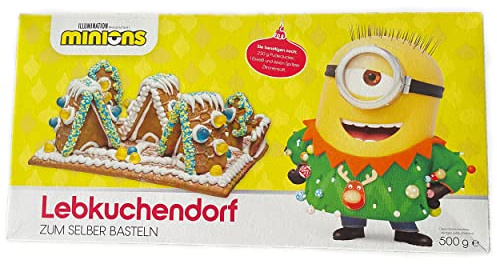 Minion Haus Lebkuchen Bastelset mit 2D-Minion-Figuren, 2-Stück