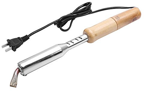 Soldador - 1 pieza 220 V soldador eléctrico soldador punta de cincel mango de madera herramienta para el hogar enchufe de EE. UU. Útil(100W)