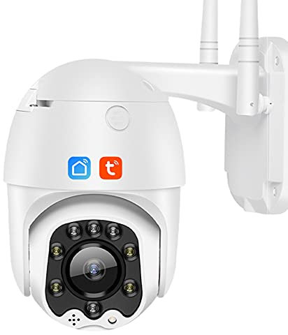Security Camera Outdoor, 1080P HD 5X Optical Zoom PTZ IP Camera, Color Night Vision Auto Tracking Wireless Camera, Motion Detection WiFi Camera