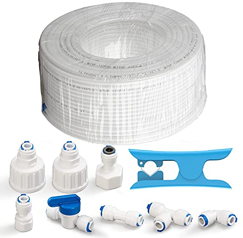 BOYUYO 20m Tuyau d'alimentation en Eau-Kit De Connexion，pour Réfrigérateur Samsung Double Porte De Style Européen,Diamètre(1/4 Pipe) (Size : 100m)