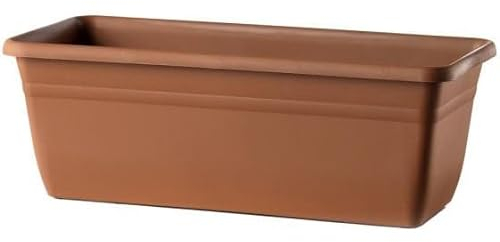 Decor Space Vaso rettangolare ''Cassetta Cortina'' per fiori e piante da giardino (60 cm, Terracotta)