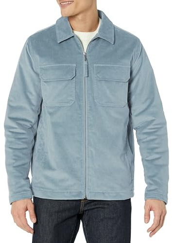 Amazon Essentials Giacca da Lavoro in Velluto a Coste (Disponibile nelle Taglie Big & Tall) Uomo, Grigio, 6XL Plus