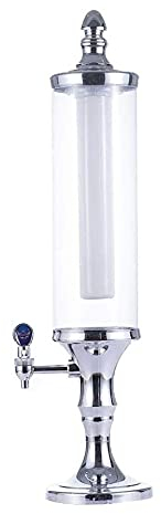 Columna de cerveza con grifo, columna de cerveza 3L Ice COR CORE dispensador de bebidas de cerveza con luces LED, perfecta para fiestas y juegos, accesorios de bar en el hogar (Color: Plata)