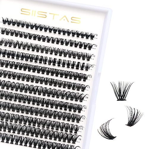 Cluster Eyelash Extensions 30D, 240pcs 9-16mm Mix Individual Lashes Cluster Black Volume Eyelash D Curl Cluster Lashes DIY Eyelash Extension(30D 240PCS 9-16mm MIX)
