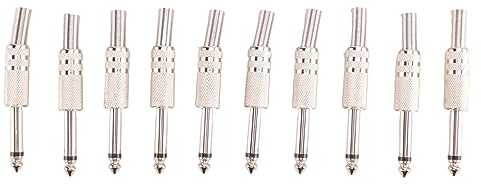 Tooteeru 6.35mm Mono Amplifier Plug 1/4Inch Male Mono Monaural Jack Audio Cable Connector Plug Microphone 10Pcs