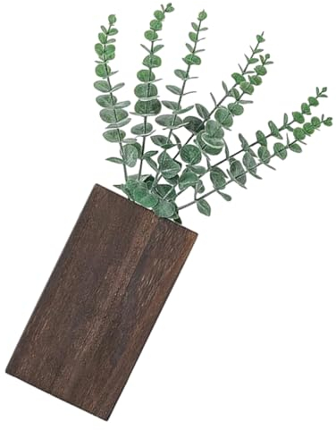 TOPBATHY 1satz Künstliche Pflanzen Mit Holzkorb Hängende Deko Für Tür Und Veranda Realistische Simulation Pflanze Für Landhausstil Pflegeleichte Wanddekoration Für Wohnzimmer Und