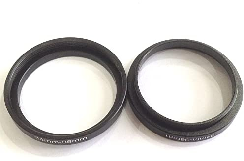 Connect 34–36 mm Größe Digitalkamera-Objektiv, Step-Up-Ringe, Schraubenadapter, D-SLR-Videoanschluss, 34 mm auf 36 mm, Filterkreisdurchmesser, Halter, 34–36 Fokus, Fotografie-Teile, Zubehör, 2 Stück