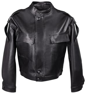 QUEEN HELENA Giacca di Pelle Leggera Giacchetta Biker Giubbino Corto Casual Donna Y4007