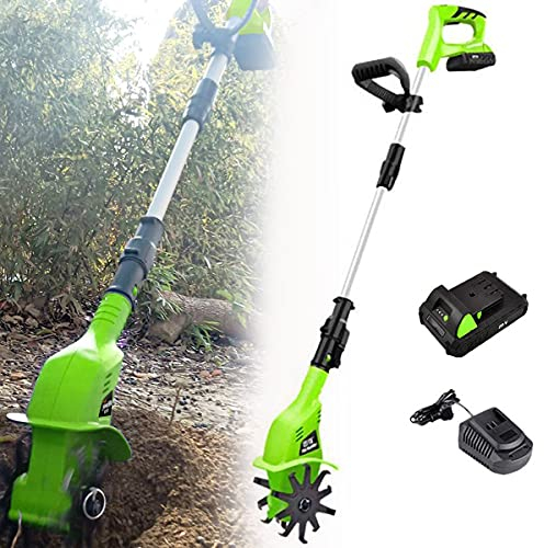Motozappa da giardino, motozappa elettrica portatile a batteria da 20 V, motozappa da giardino con batteria ricaricabile e caricabatterie da 4000 mAh, motozappa elettrica per colti