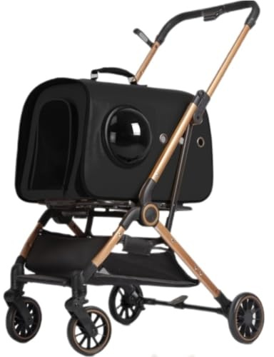 Hundewagen Hundebuggy Katzenwagen Zusammenklappbarer Reise-Haustier-Kinderwagen Mit 4 Rädern Und Abnehmbarem Träger Für Kleine, Mittelgroße Katzen Und Hunde Haustier-Kinderwagen Hund Kinderwagen(Color