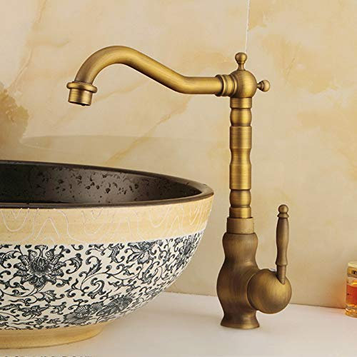 Beckenarmaturen Antikes Waschbecken Deck Montiert Einhandarmaturen Wc Badezimmerarmatur Messing Wassermischer Wasserhahn, WESLNN