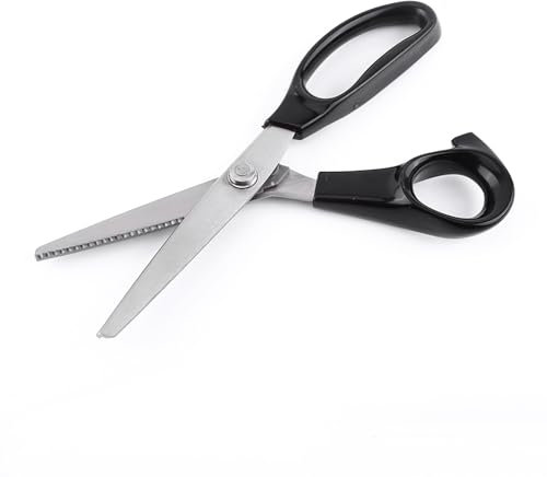 ANKROYU Zickzackschere Stoffschere, Zick-Zack-Scheren-Set, Edelstahl Zickzack Schere mit Komfortgriff, professionelle gezahnte Schere zum Schneiden von Stoff geeignet (3 mm)
