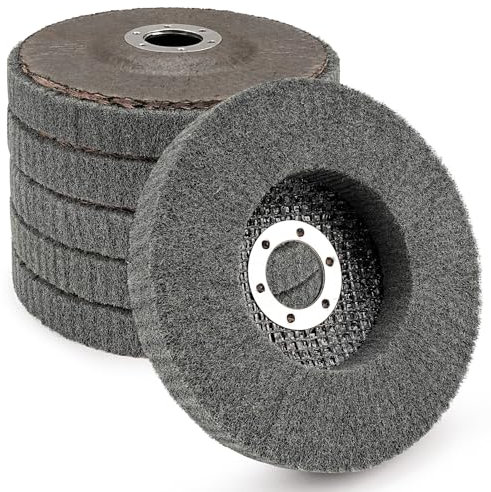 SI FANG 12.5 x 2.2 cm Disque de Ponçage à Lamelles en Fibre de Nylon, Lot de 6 Grit 600 Roue de Polissage pour Meuleuse d'angle, Pour le nettoyage, Pour le nettoyage et le polissage
