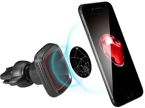 Tokov Magnetic Car Air Vent Phone Mount Holder, Universal Smartphone Compatible, Carbon Fibre Design
