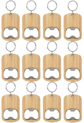 Quystetes Juego de 12 abrebotellas de madera, de madera, abrebotellas en , grabado de madera, para la cocina del hogar, fácil de usar