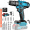 Trapano Avvitatore Batteria, Trapano Avvitatore 21V con Batteria da 2000mAh, Trapano a Batteria Max 30N·m, Regolazione Della Coppia 25+3, 2 Velocità, Mandrino da 10mm, con Illuminazione a LED