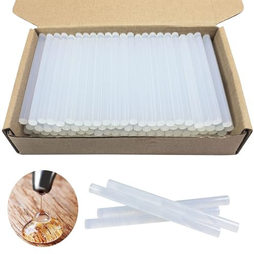 FZGUSYAF 100 barras de pegamento caliente, 7 x 100 mm, transparente, para pistola de pegamento caliente de 7 mm